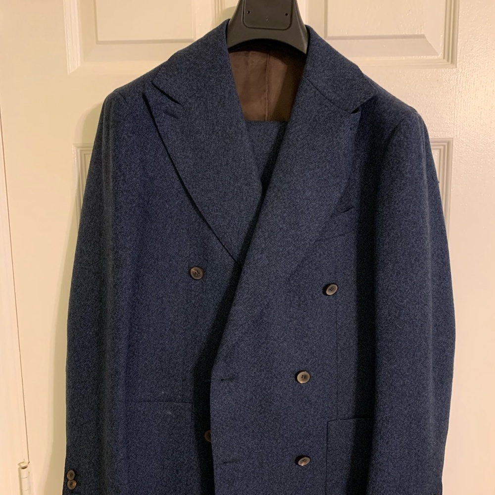 Navy Flannel Double Breasted suit